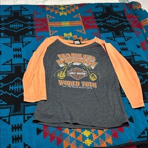 Harley-Davidson' Charcoal and Orange Tee